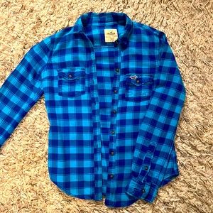 Bright Blue Hollister Flannel